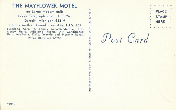 Mayflower Motel - Vintage Postcard (newer photo)